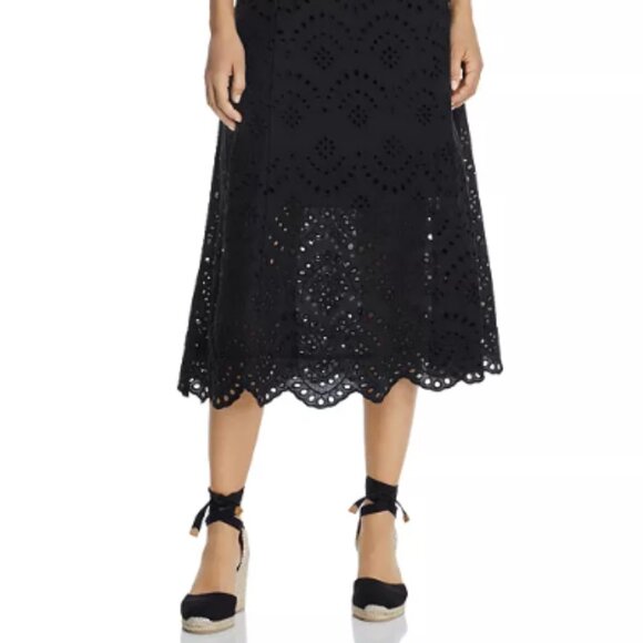 Sam Edelman Eyelet Midi Dress size 4 in black - Picture 3 of 5